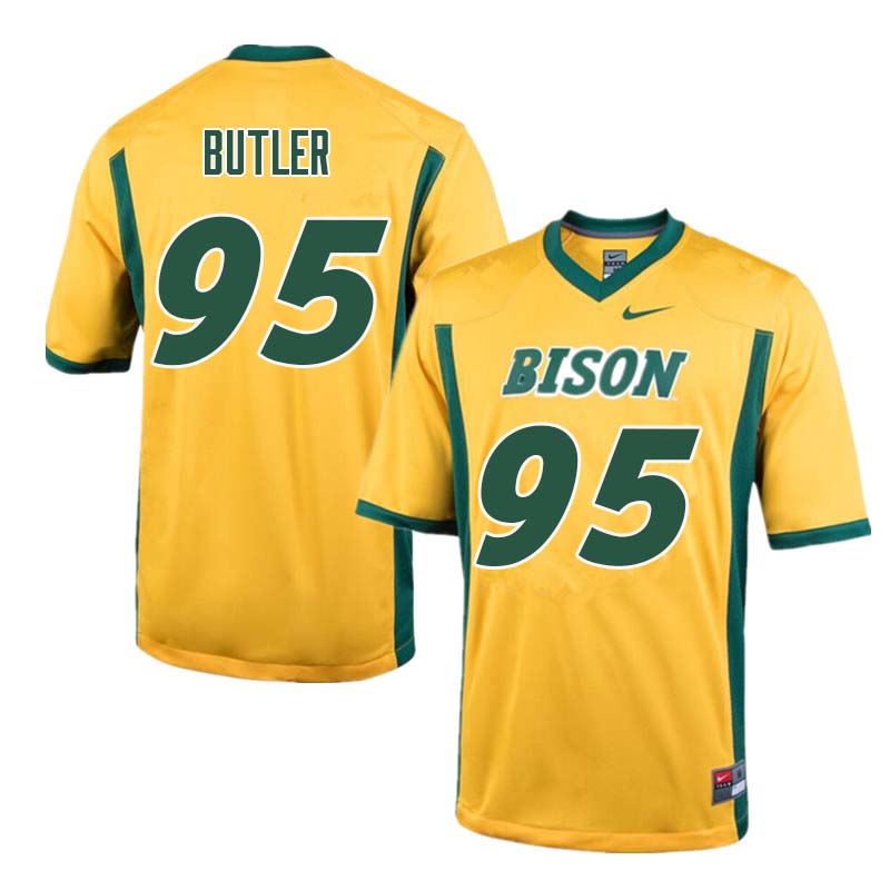 Men #95 Caleb Butler North Dakota State Bison College Football Jerseys Sale-Yellow